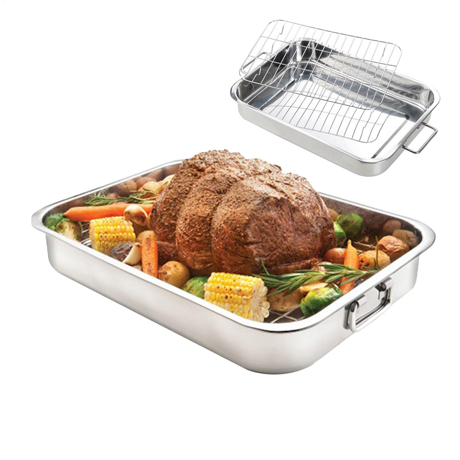 Home Cooking Utensils - 42cm braadpan met rek, rechthoekige bakvorm