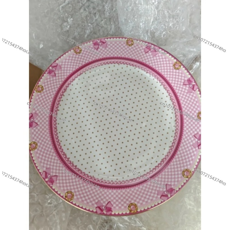 Home Cooking Dishes - Roze hartvormige keramische plaat Kant luipaardpatroon