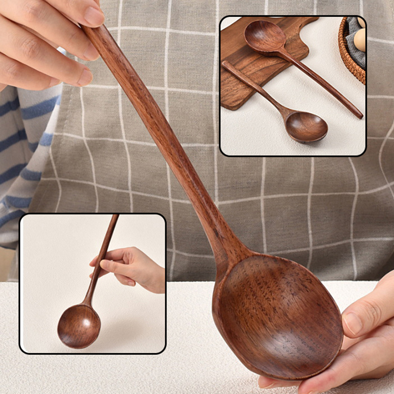 Home Cooking Japanese - Lange steel houten ramenlepel Japanse keuken