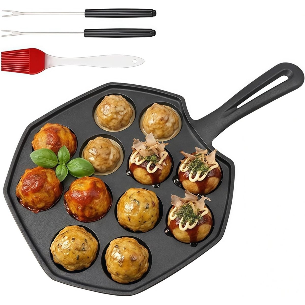Gietijzeren Takoyaki Pan met 1 - Takoyaki Pan Cast recensie en prijs