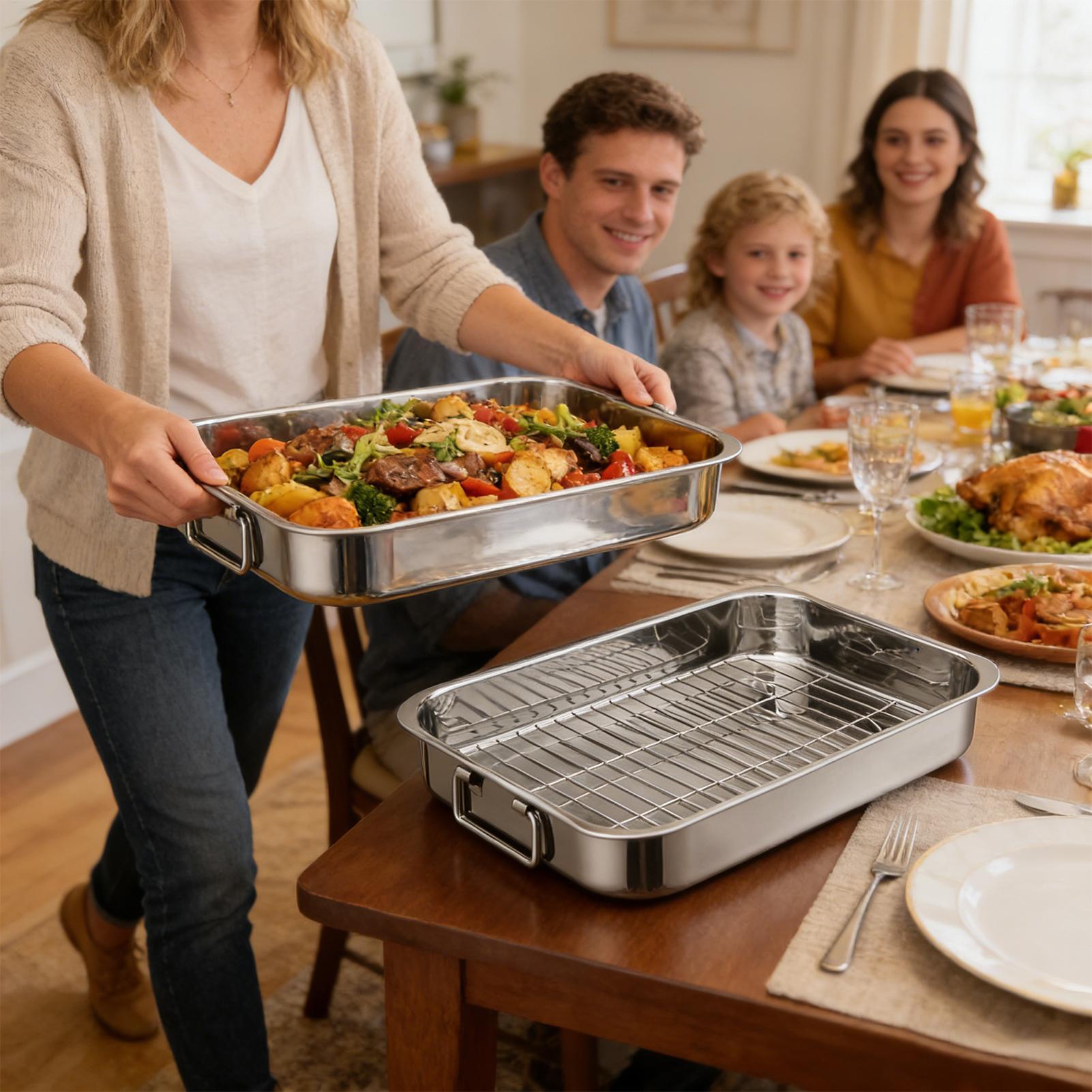 42cm braadpan met rek, rechtho - Home Cooking Utensils recensie en prijs