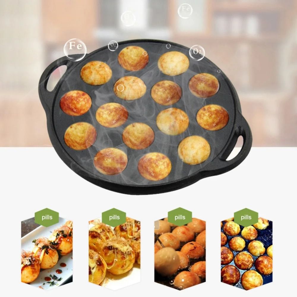 15-gaats gietijzeren takoyaki  - Takoyaki Pan Cast recensie en prijs